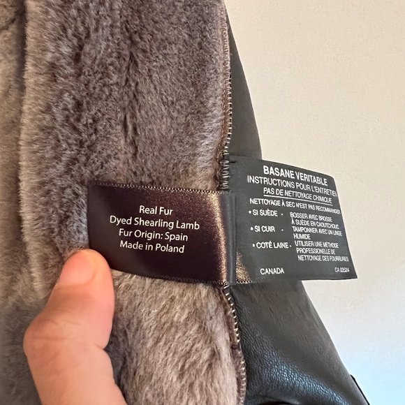 HiSO Genuine Shearling Baylie Reversible Fur Coat NWT XS Designer - Picture 6 of 6